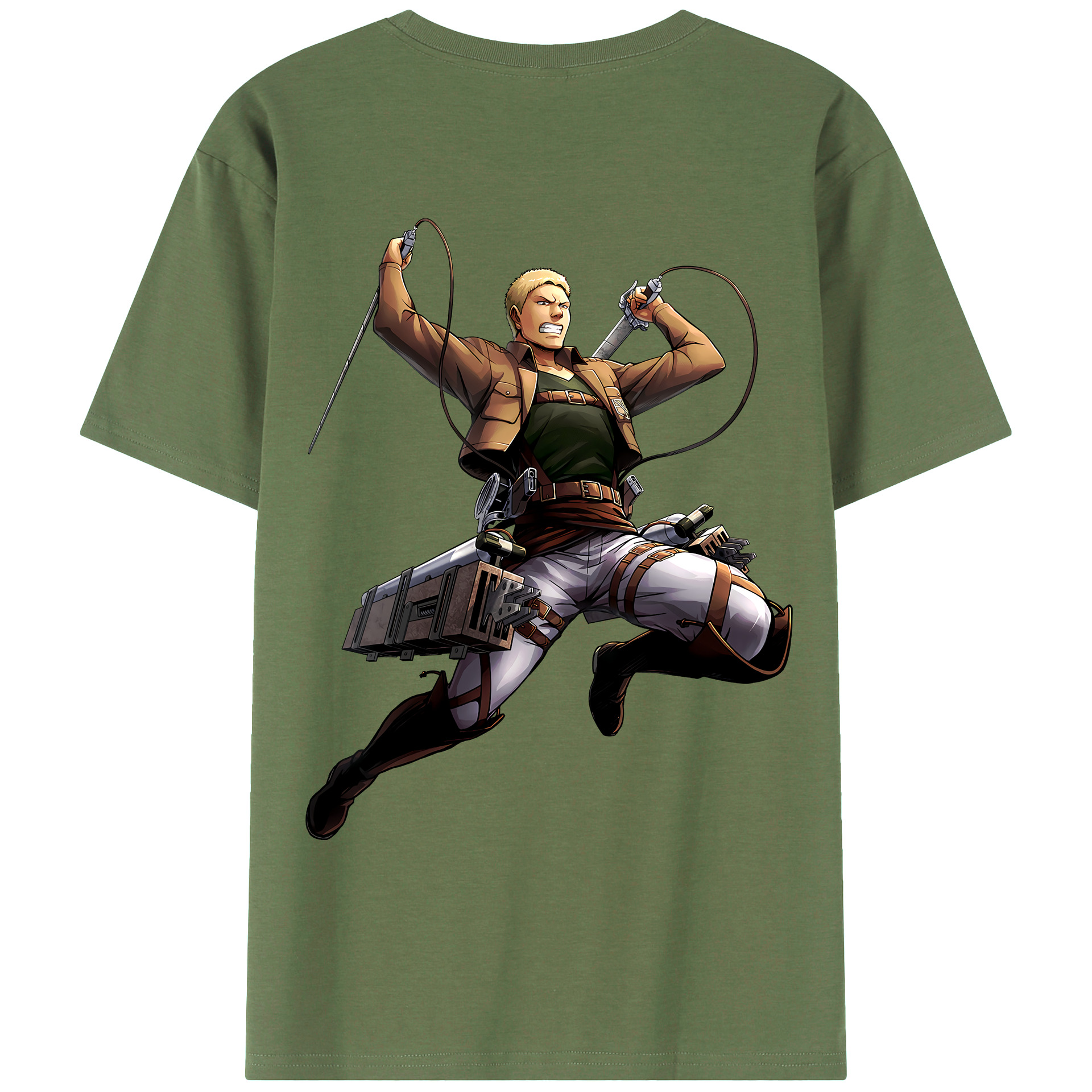 （画像用） 進撃の巨人 ライナー・ブラウン Attack on Titan Reiner Braun 綿100％ メンズ半袖Tシャツ（バックプリント） 通気性
